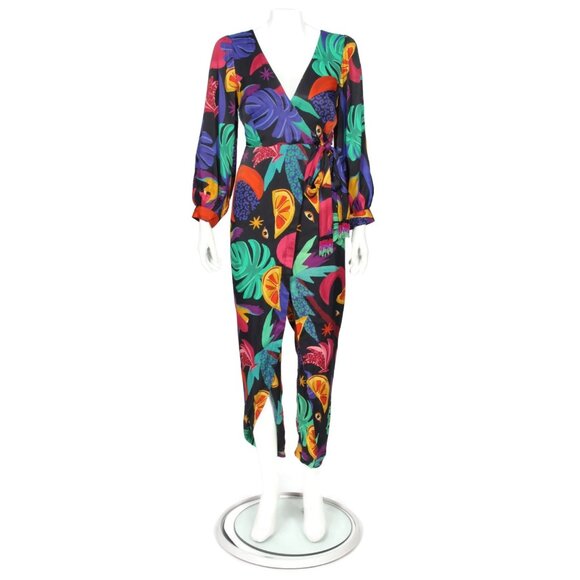 Farm Rio Jumpsuit Womens XS Long Sleeve Belted One Piece Romper - 101 - Picture 1 of 9